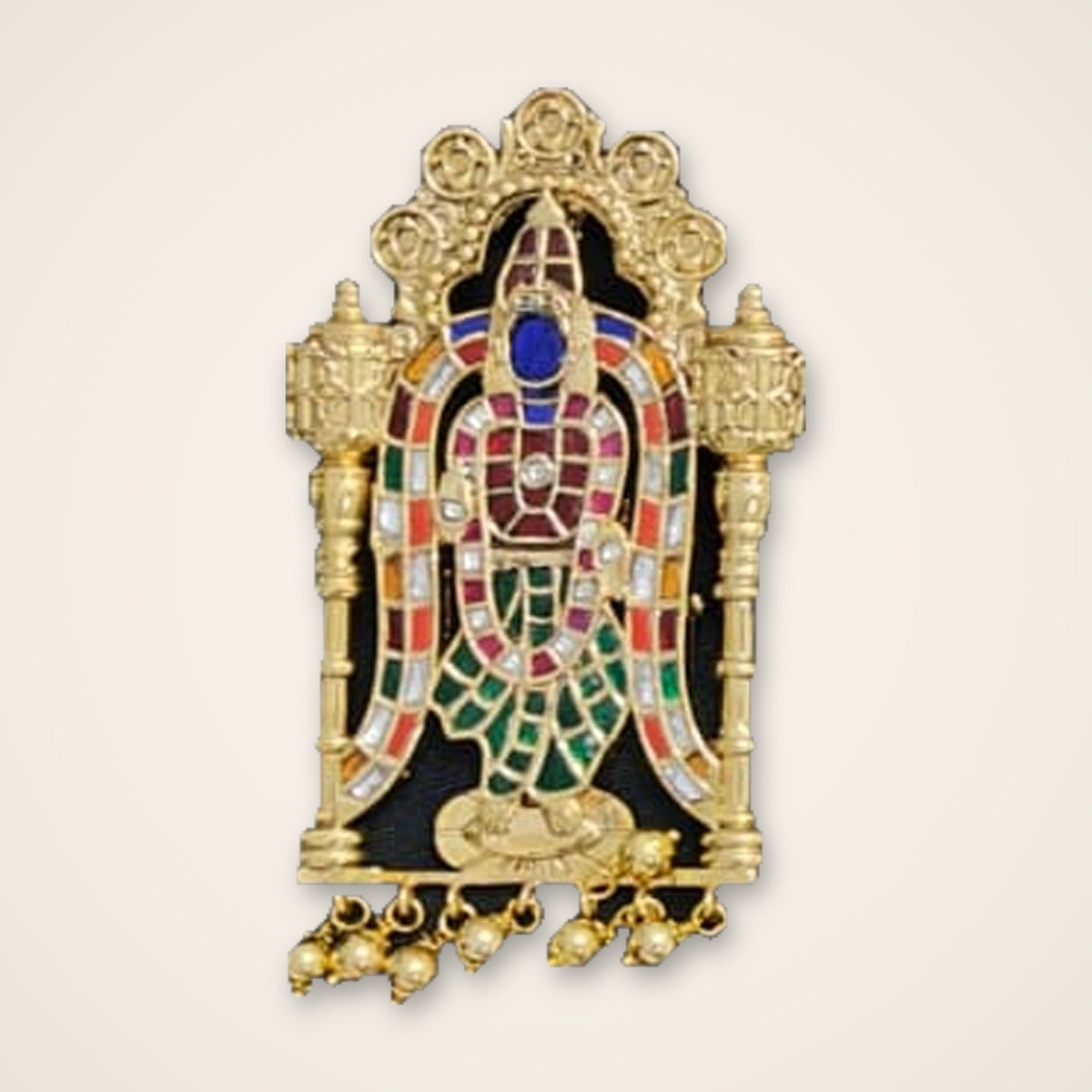 Balaji (Venkateswara) Kundan Pendant - Jaipur Jadau Kundan imitation jewellery by House of Shri Dungar