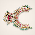Crescent Kundan Choker with Emerald Drops - Jaipur Jadau Kundan imitation jewellery by House of Shri Dungar