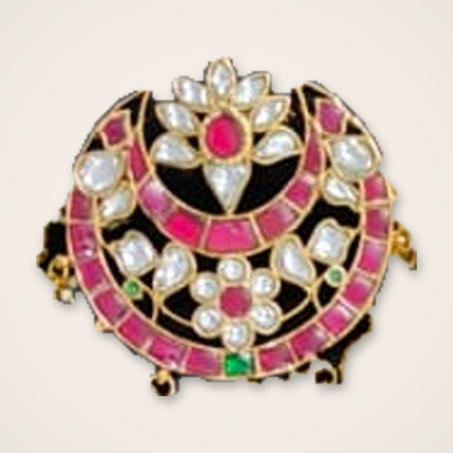 Crescent Moon Kundan Pendant - Jaipur Jadau Kundan imitation jewellery by House of Shri Dungar