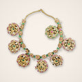 Floral Medallion Kundan Necklace - Jaipur Jadau Kundan imitation jewellery by House of Shri Dungar