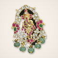 Ganesha Kundan Pendant with Ruby Frame - Jaipur Jadau Kundan imitation jewellery by House of Shri Dungar