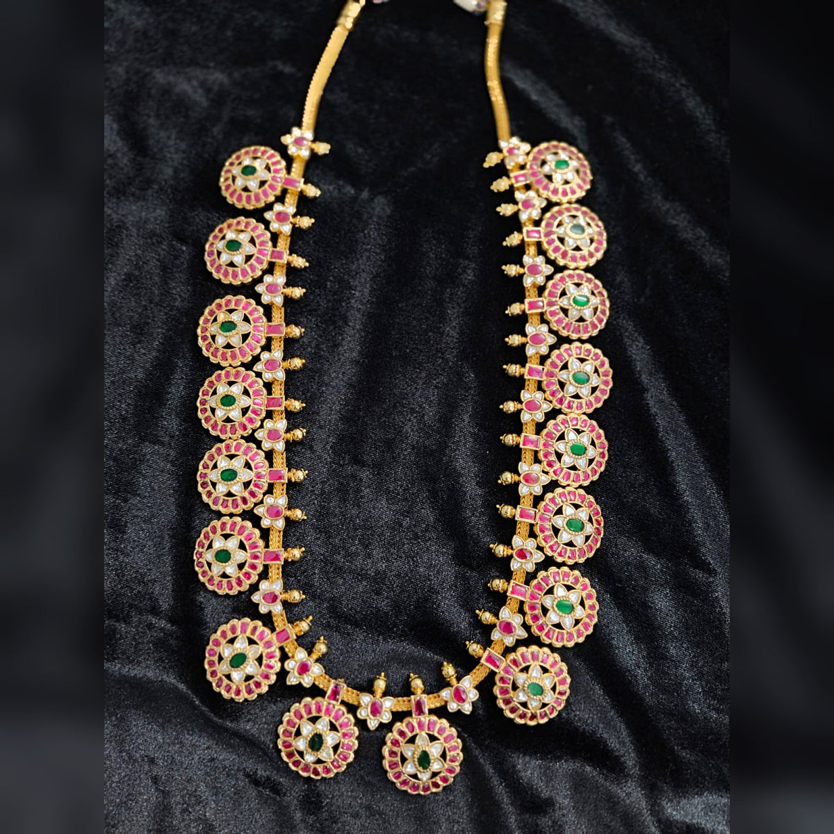 Kundan Chakra Long Haram - Jaipur Jadau Kundan imitation jewellery by House of Shri Dungar