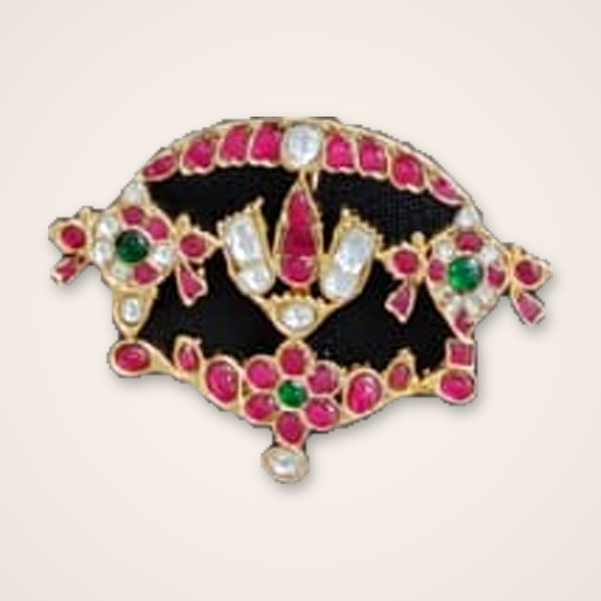 Kundan Crown Pendant - Jaipur Jadau Kundan imitation jewellery by House of Shri Dungar