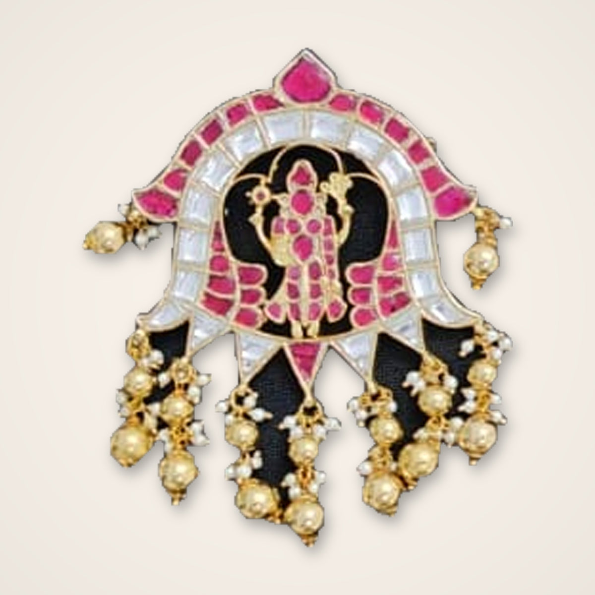 Lakshmi Arch Kundan Pendant - Jaipur Jadau Kundan imitation jewellery by House of Shri Dungar