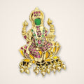 Lakshmi on Lotus Jadau Pendant - Jaipur Jadau Kundan imitation jewellery by House of Shri Dungar