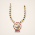 Lakshmi Pendant Gold Bead Chain - Jaipur Jadau Kundan imitation jewellery by House of Shri Dungar