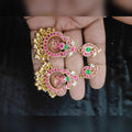 Peacock Chandbali with Paisley Stud - Jaipur Jadau Kundan imitation jewellery by House of Shri Dungar
