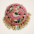 Peacock in Circle Kundan Pendant - Jaipur Jadau Kundan imitation jewellery by House of Shri Dungar