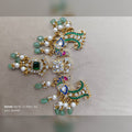 Peacock Kundan Necklace with Green Drops - Jaipur Jadau Kundan imitation jewellery by House of Shri Dungar