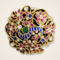 Peacock Swirl Kundan Pendant - Jaipur Jadau Kundan imitation jewellery by House of Shri Dungar