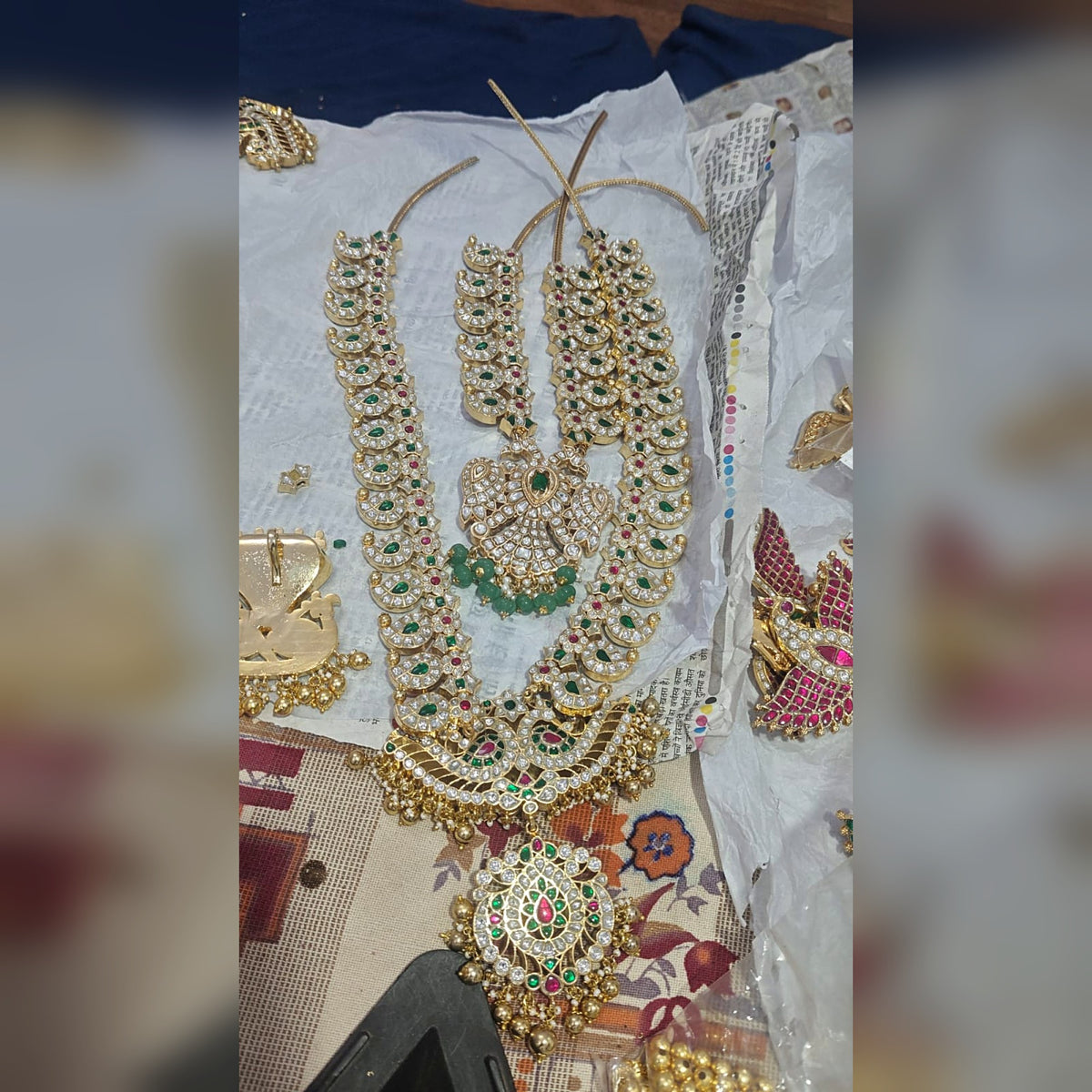 Polki-Style Kundan Bridal Necklace Set - Jaipur Jadau Kundan imitation jewellery by House of Shri Dungar