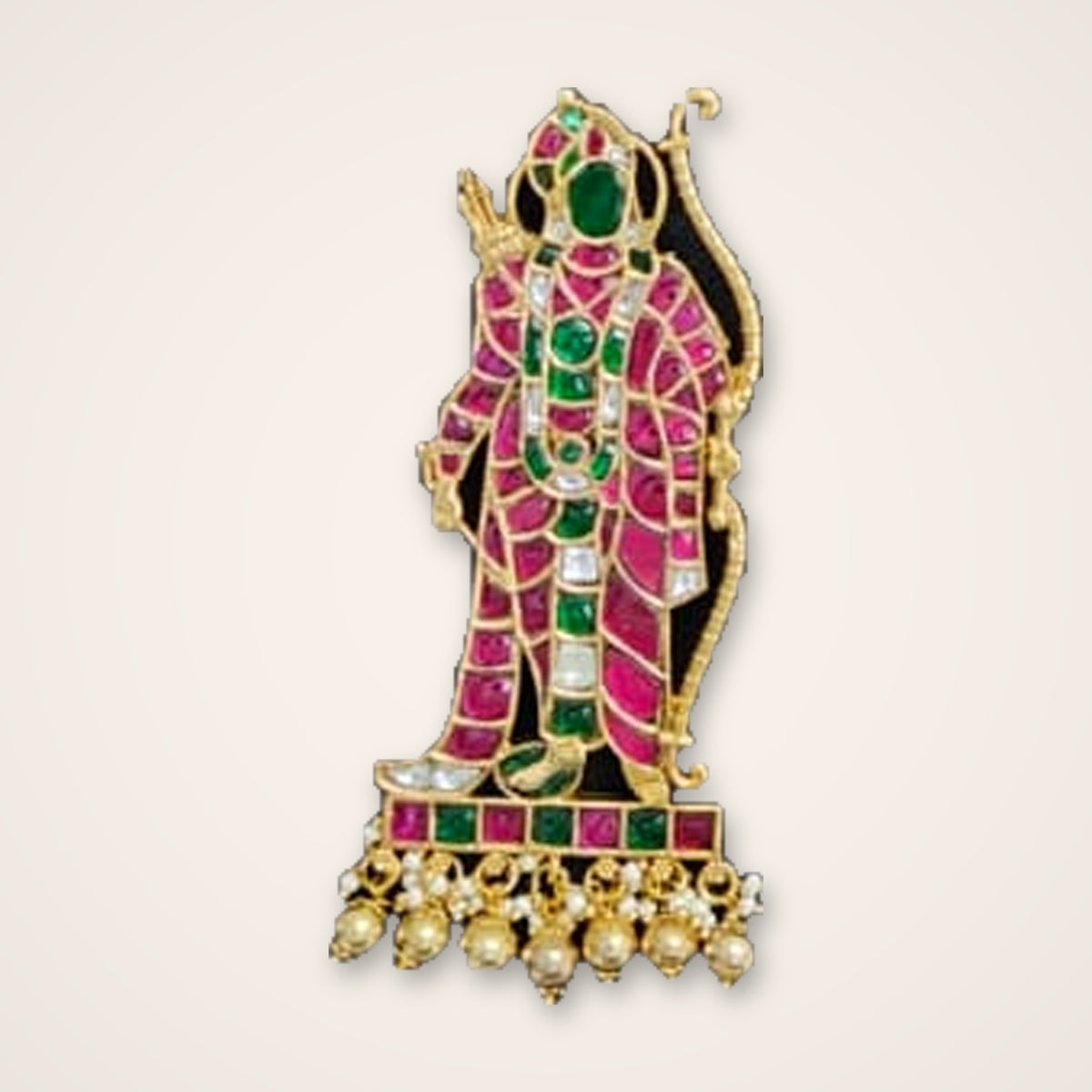 Ram with Bow Kundan Pendant - Jaipur Jadau Kundan imitation jewellery by House of Shri Dungar