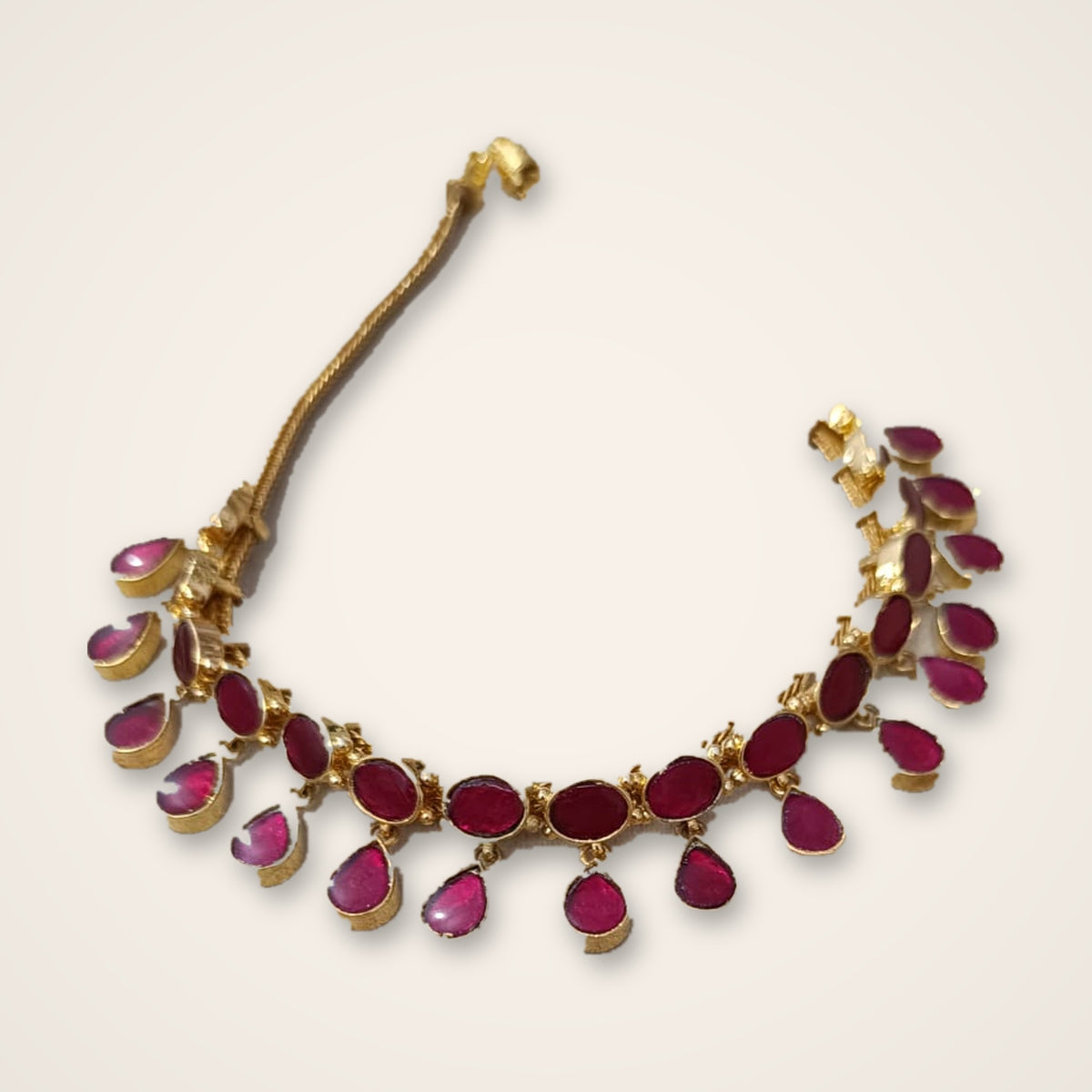 Ruby Drop Kundan Necklace - Jaipur Jadau Kundan imitation jewellery by House of Shri Dungar