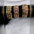 Ruby & Emerald Jadau Kada Set - Jaipur Jadau Kundan imitation jewellery by House of Shri Dungar