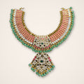 Ruby & Green Bead Bridal Choker - Jaipur Jadau Kundan imitation jewellery by House of Shri Dungar