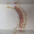 Ruby Kundan Fringe Hasli - Jaipur Jadau Kundan imitation jewellery by House of Shri Dungar
