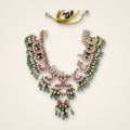 Ruby Kundan Layered Necklace with Pearl Drops - Jaipur Jadau Kundan imitation jewellery by House of Shri Dungar