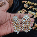 Ruby Square Chandbali with Gold Beads - Jaipur Jadau Kundan imitation jewellery by House of Shri Dungar