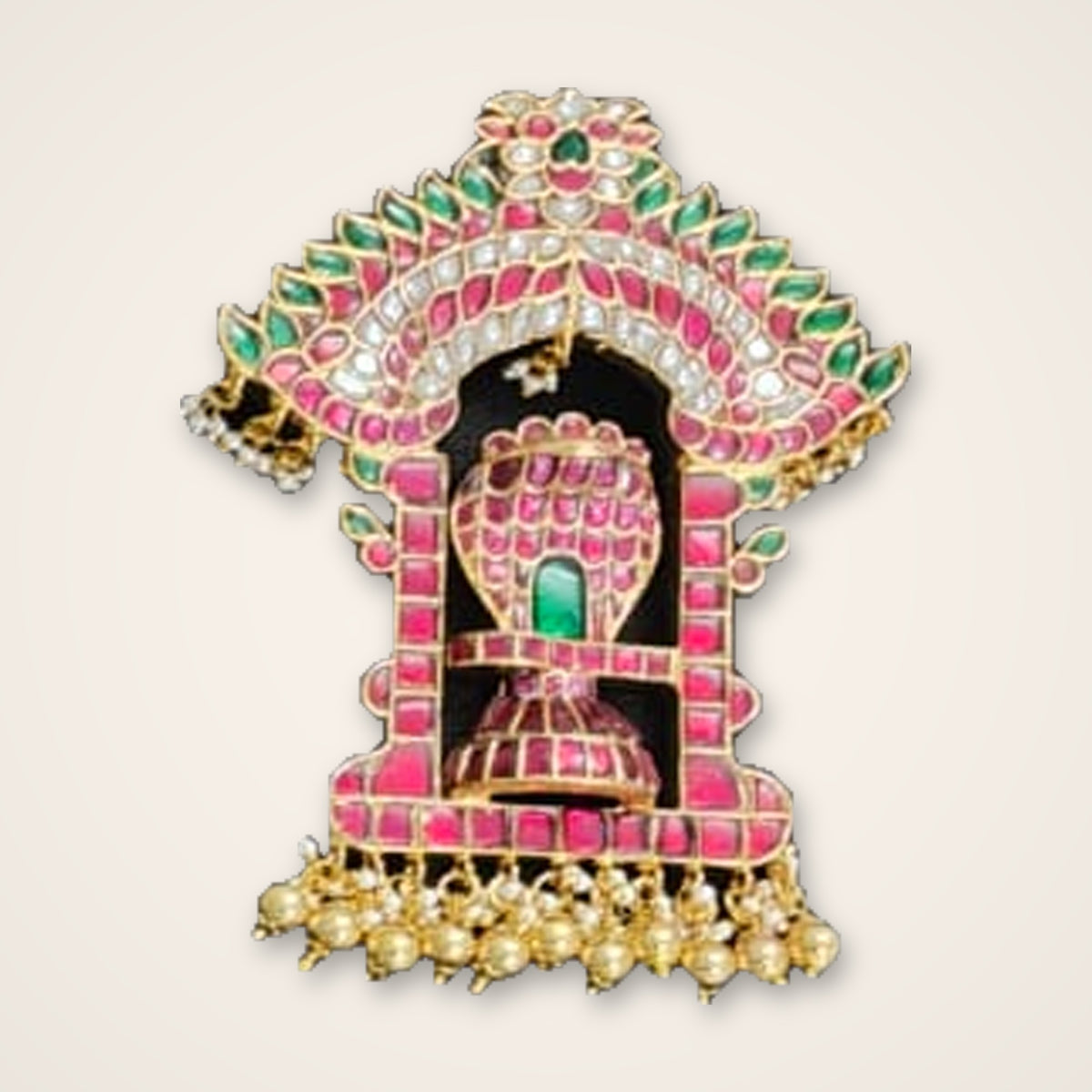 Shivling Temple Kundan Pendant - Jaipur Jadau Kundan imitation jewellery by House of Shri Dungar