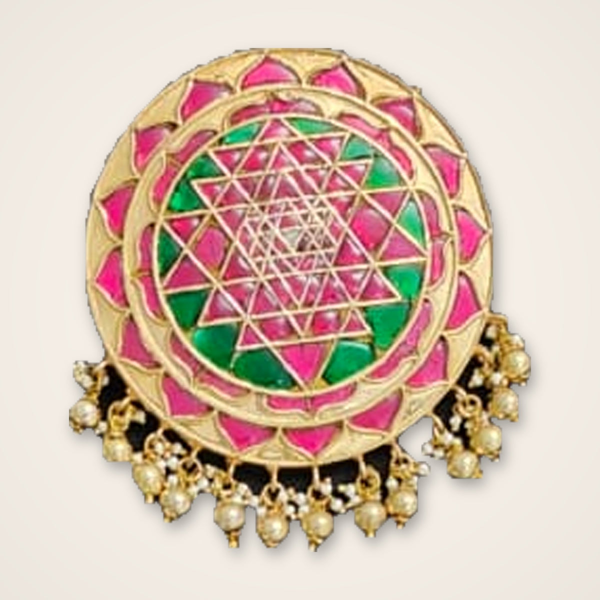 Sri Yantra Kundan Pendant - Jaipur Jadau Kundan imitation jewellery by House of Shri Dungar