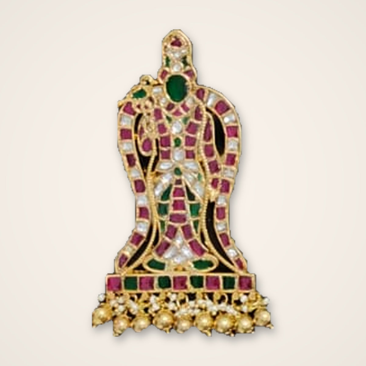 Standing Deity Kundan Pendant - Jaipur Jadau Kundan imitation jewellery by House of Shri Dungar