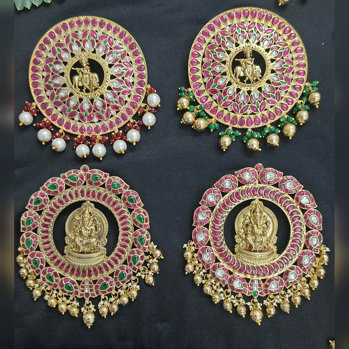 Temple Deity Medallion Pendants - Set of Designs - Jaipur Jadau Kundan imitation jewellery by House of Shri Dungar