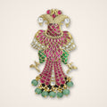 Twin Parrot Kundan Pendant - Emerald - Jaipur Jadau Kundan imitation jewellery by House of Shri Dungar