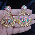 Twin Peacock Lotus Chandbali - Jaipur Jadau Kundan imitation jewellery by House of Shri Dungar